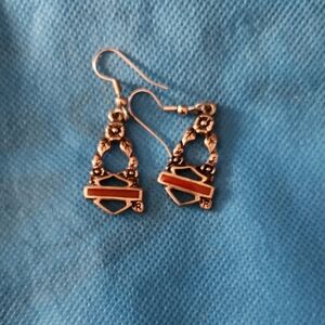 Elegant Silver and Red Dangle Earrings